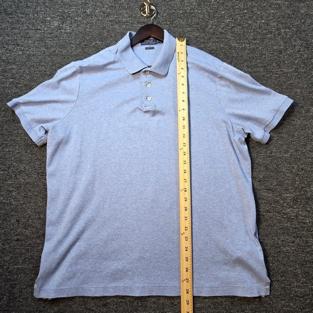Polo Ralph Lauren Polo Shirt Men XL Classic Fit Short Sleeve Heather Blue Preppy